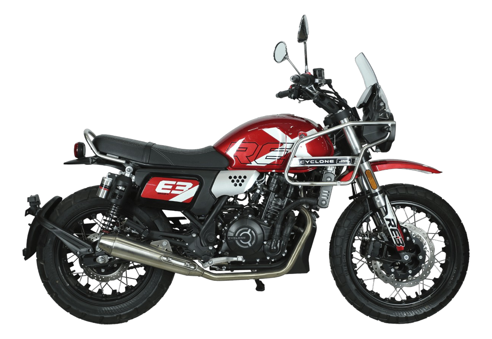Мотоцикл CYCLONE RE3 Scrambler (SR400-A) 2024 Красный