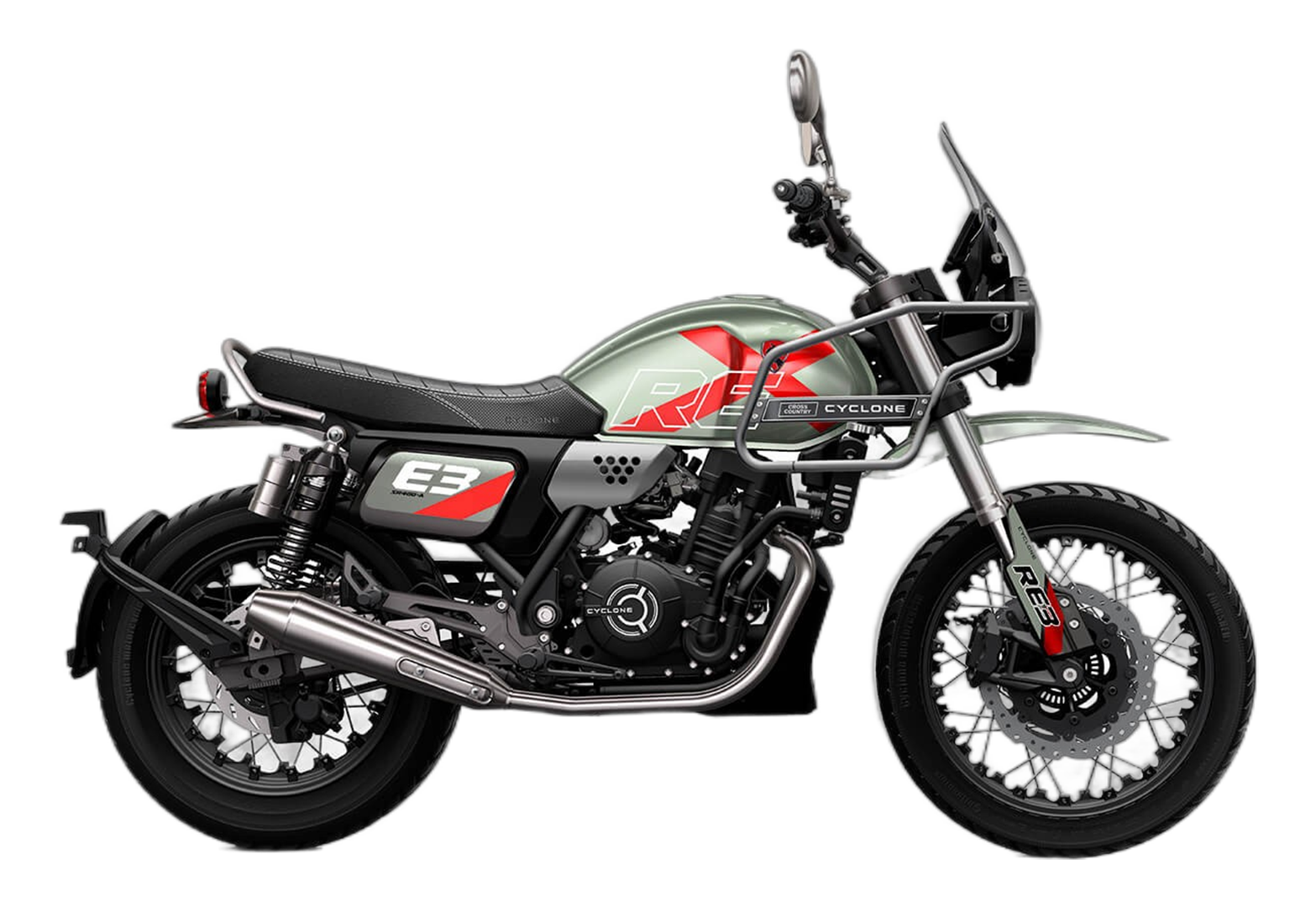 Мотоцикл CYCLONE RE3 Scrambler (SR400-A) 2024 Зеленый