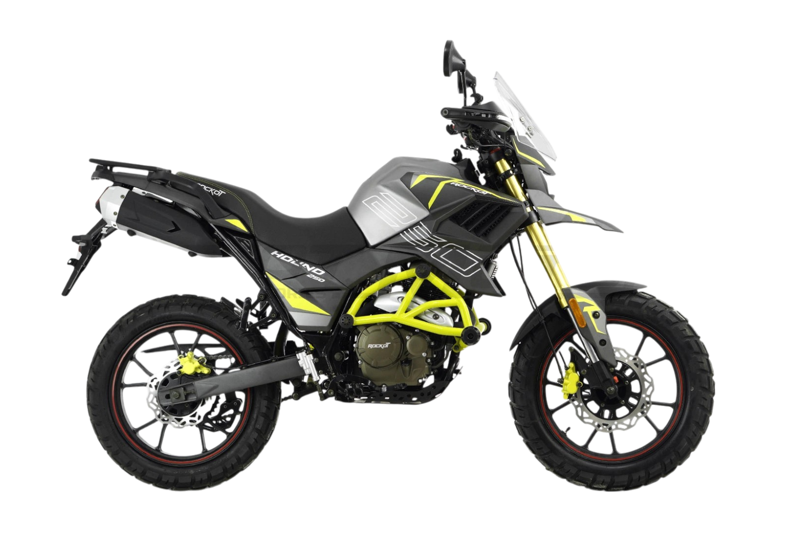 Мотоцикл турэндуро ROCKOT HOUND 250 2.0 (серый/желтый, ЭПТС)