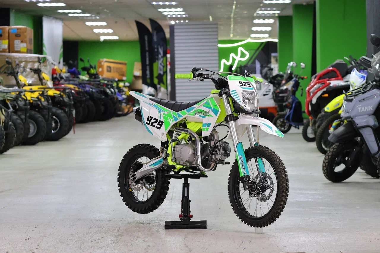 Питбайк Motoland TCX125 Зеленый 17/14 (фара, кикстартер)