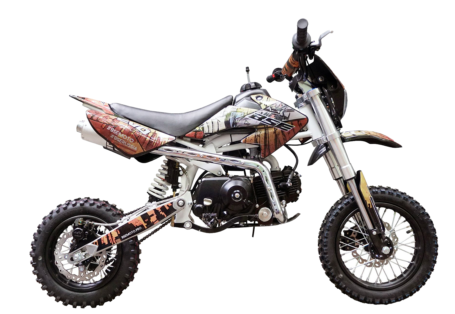 Питбайк BSE EVO 110e Samurai SA 14/12 (Полуавтоматическая КПП) (фара, электростартер)