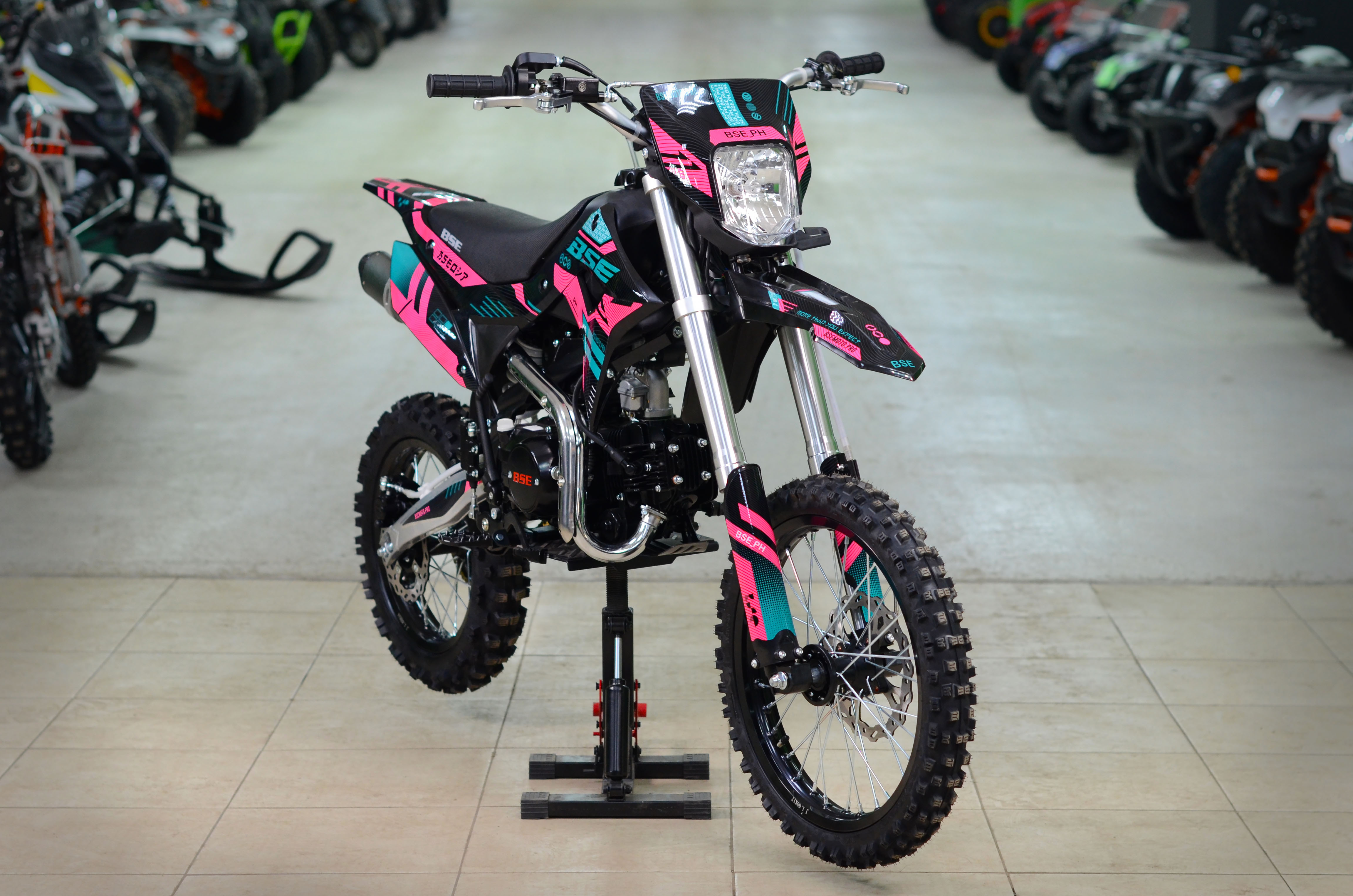 Питбайк BSE PH 125 AK47 17/14 Aquamarine (фара, электростартер)