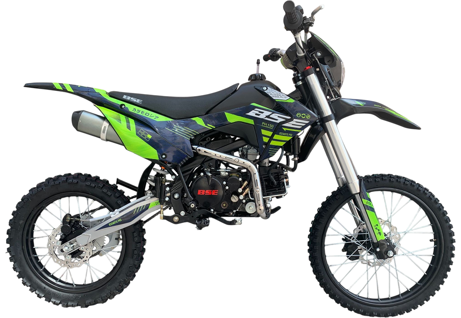 Питбайк BSE PH 150 19/16 AK47 Green (015) (фара, электростартер)