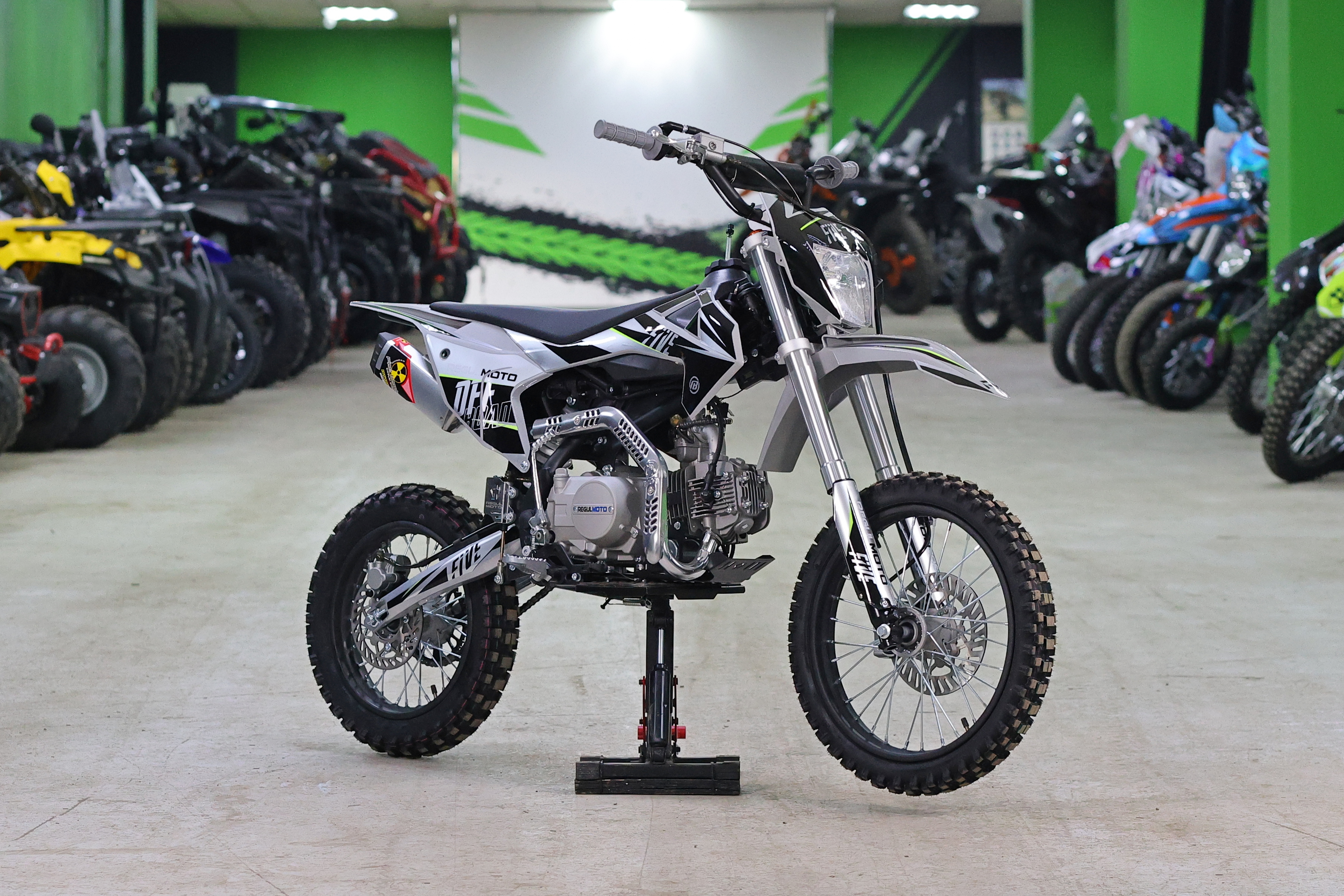 Питбайк Regulmoto FIVE EA (полуавтомат КПП) (Серый/ черный)