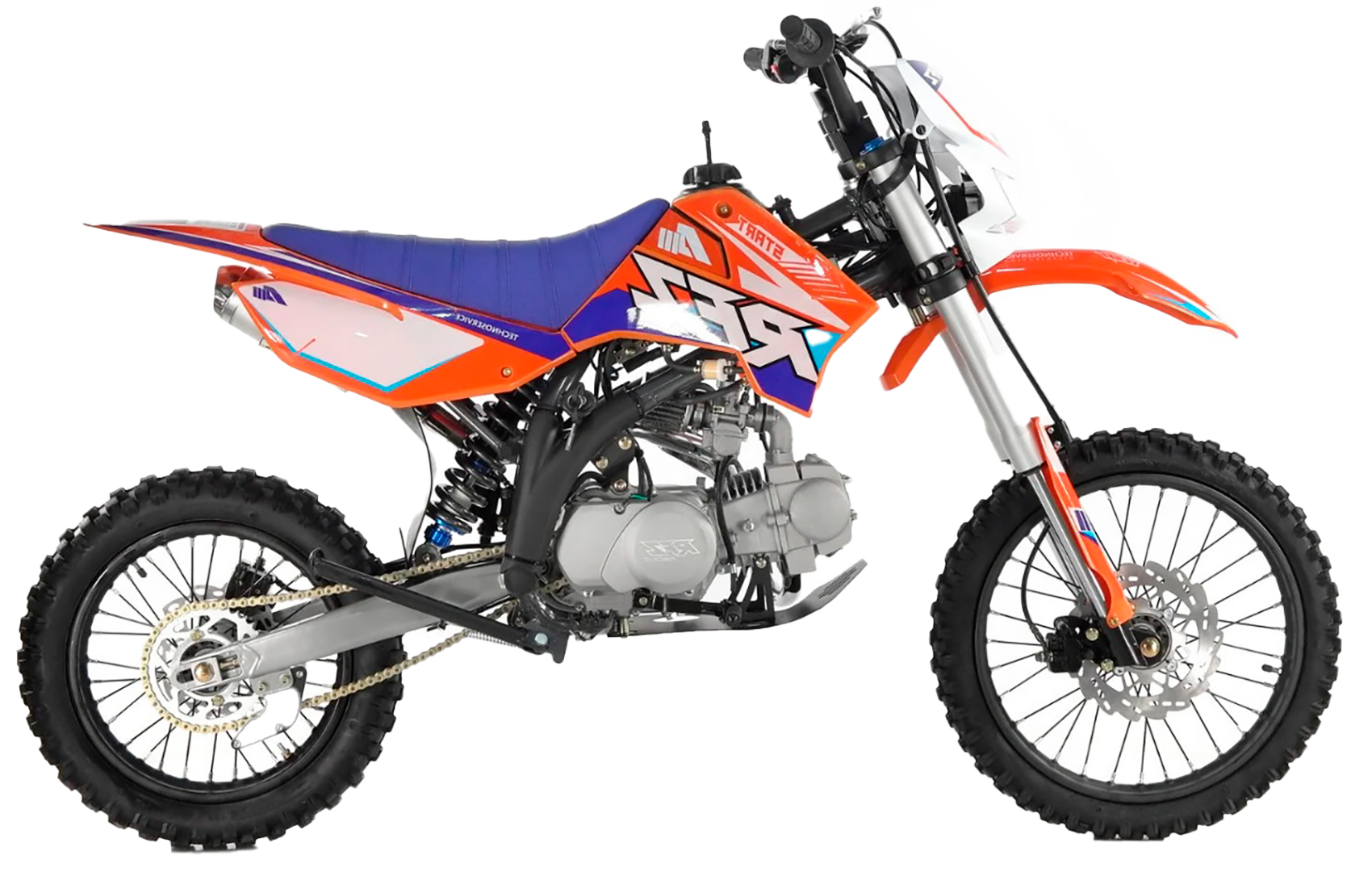 Питбайк Apollo RFZ START 125LE 17х14 Оранжевый (фара, электростартер)