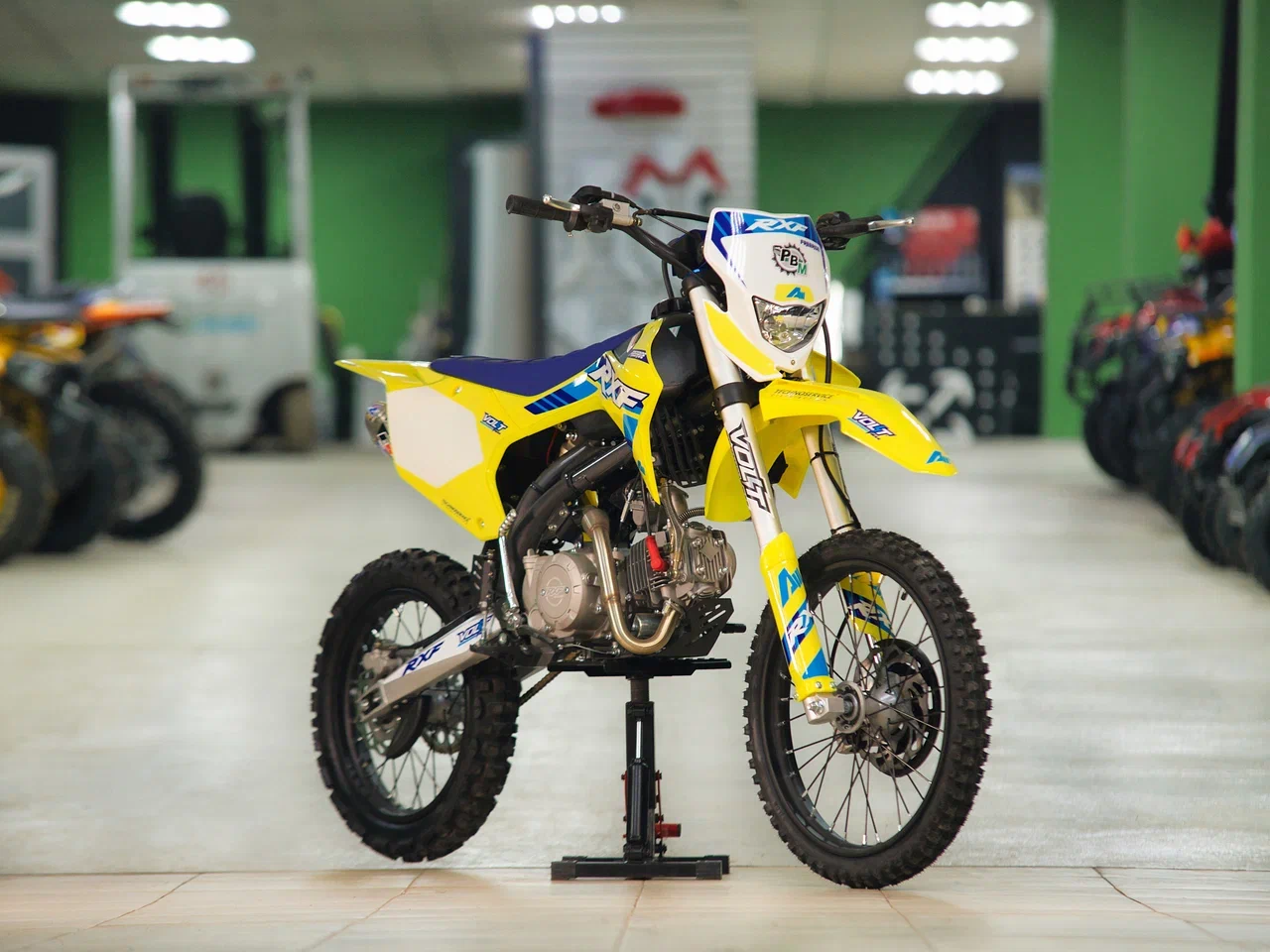 Питбайк Apollo RXF FREERIDE 150X-LE 19х16 Желтый (фара, электростартер)