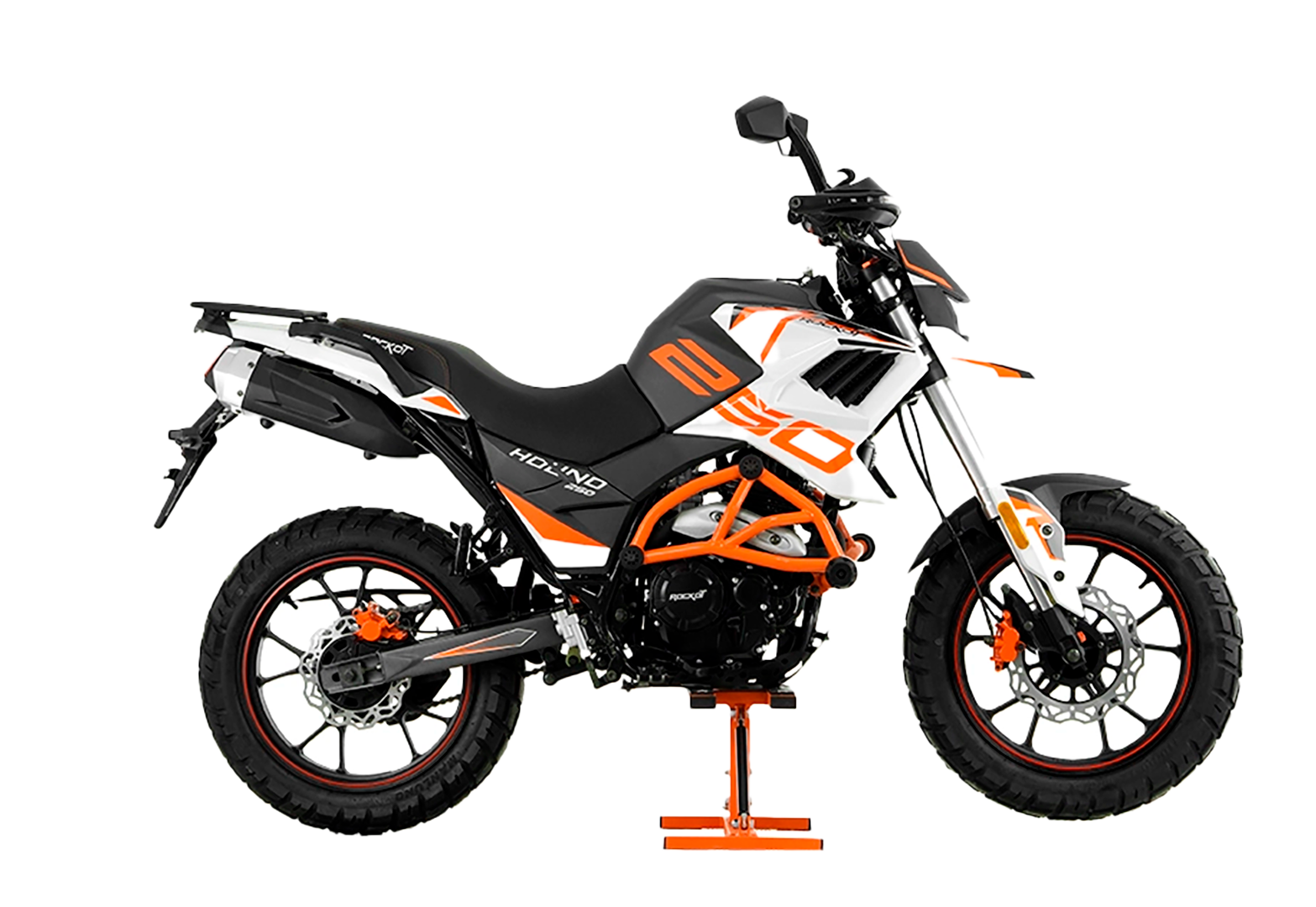 Мотоцикл турэндуро ROCKOT HOUND 250 (белый/оранжевый, ЭПТС)