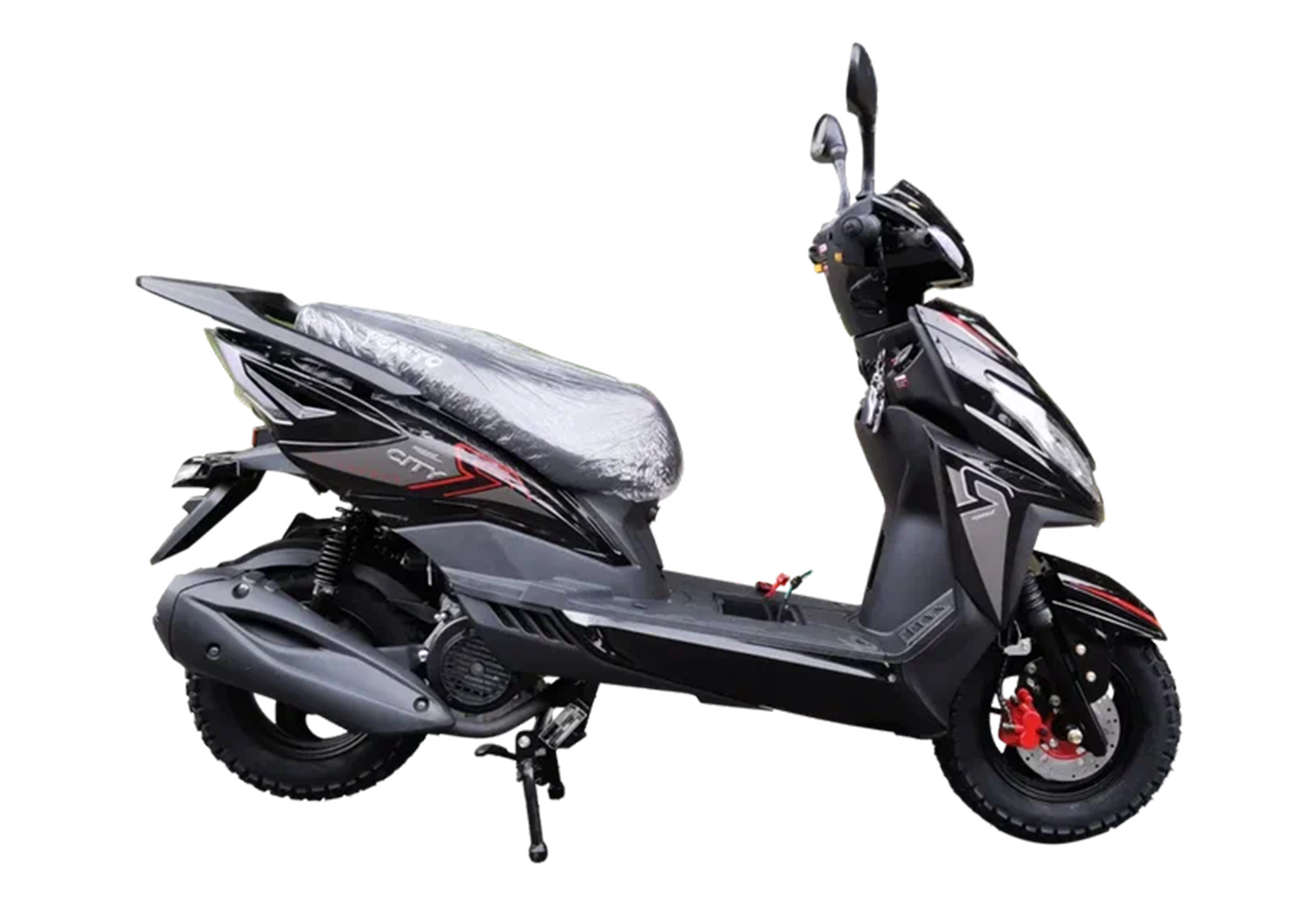 Скутер VENTO CITY 49сс (150) LED фары, сигнализация Черный