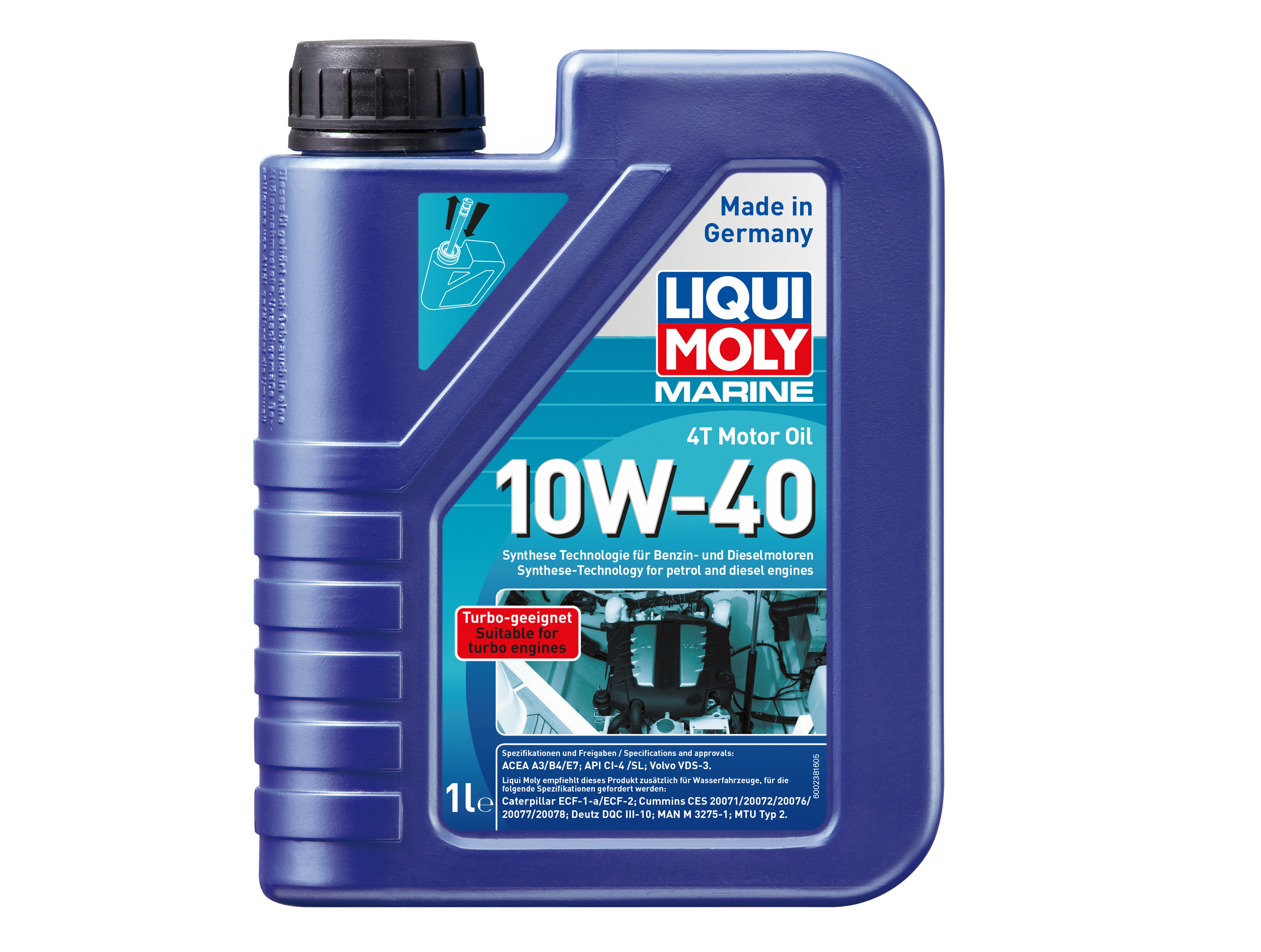 Масло Liqui Moly 4t Marine Motor 10W-40 (HC-синт.) 1л (25012)