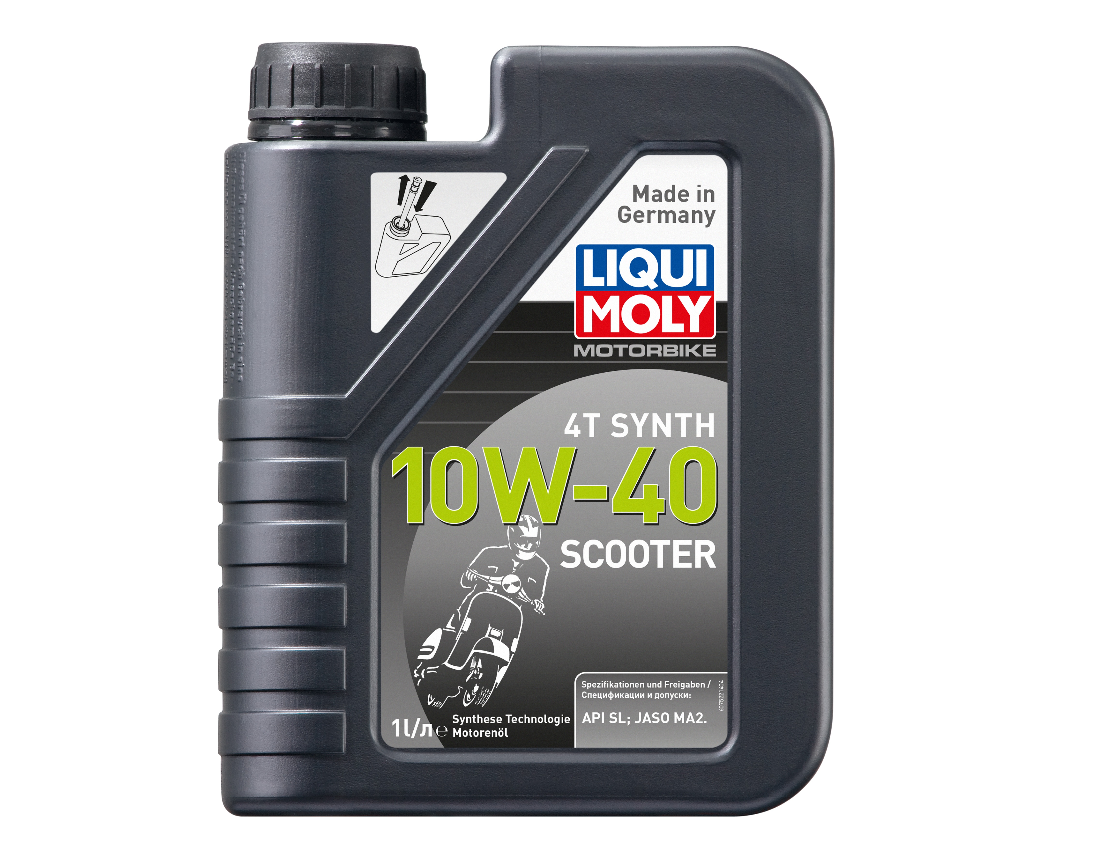 Масло Liqui Moly 4t Scooter Motoroil 10W-40 (HC-синт.) , 1л (7522)
