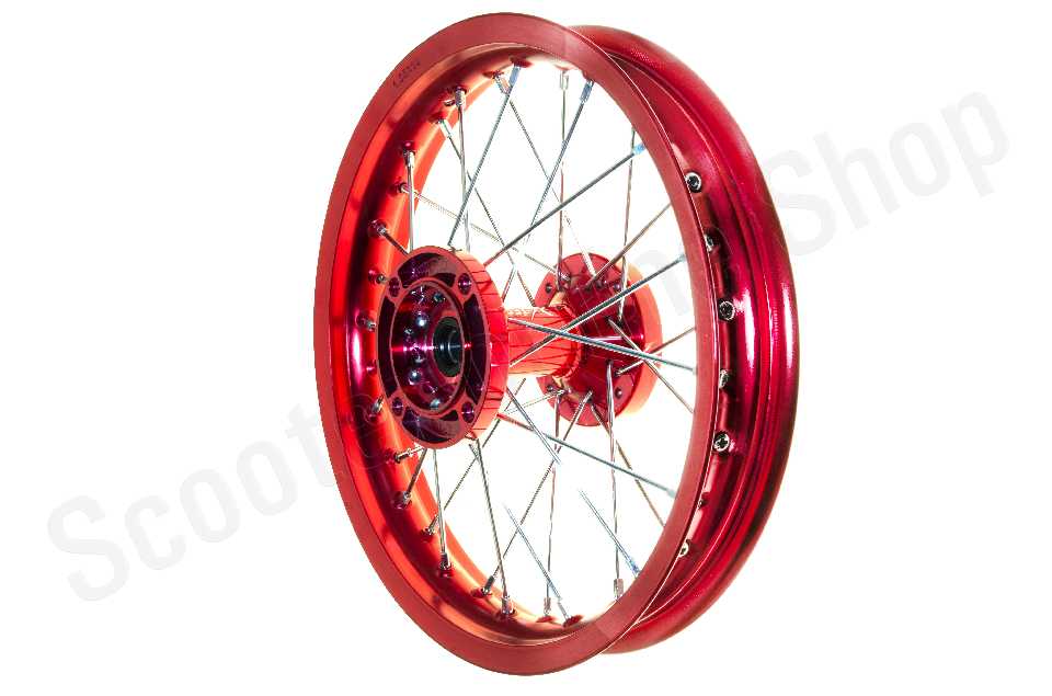 Обод задний 14 (1,85-R14 d=15mm) CNC ступица, алюминий/красный X-TECH