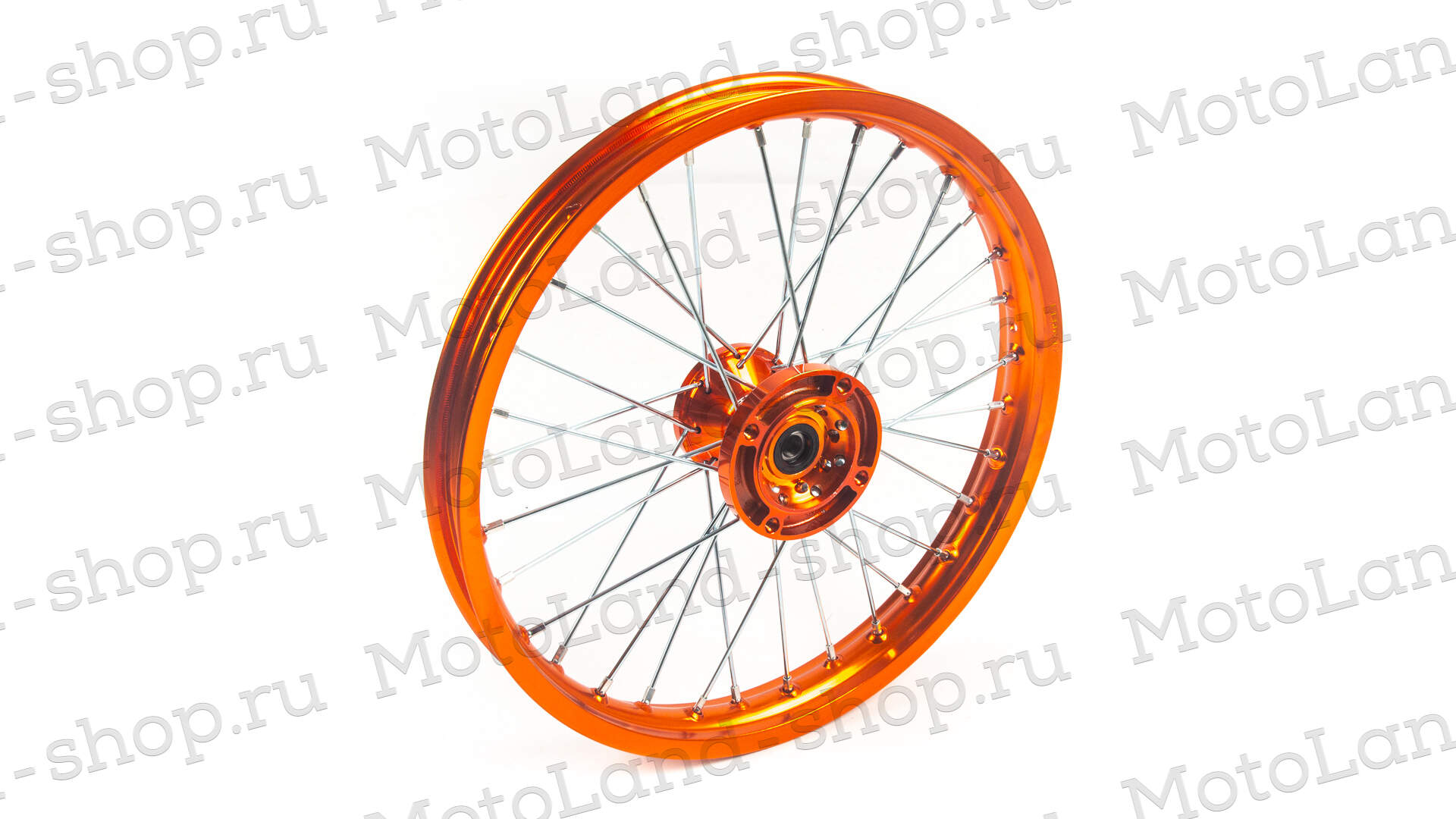 Обод передний 17 (1,60-R17 d=15mm) CNC ступица, алюминий/оранжевый X-TECH