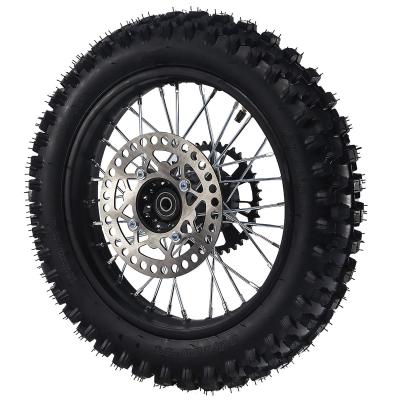 Колесо в сборе для питбайка заднее R 14 x 1.85 сталь (ось 15мм, звезда 420-41T ,тормозной диск 190мм)