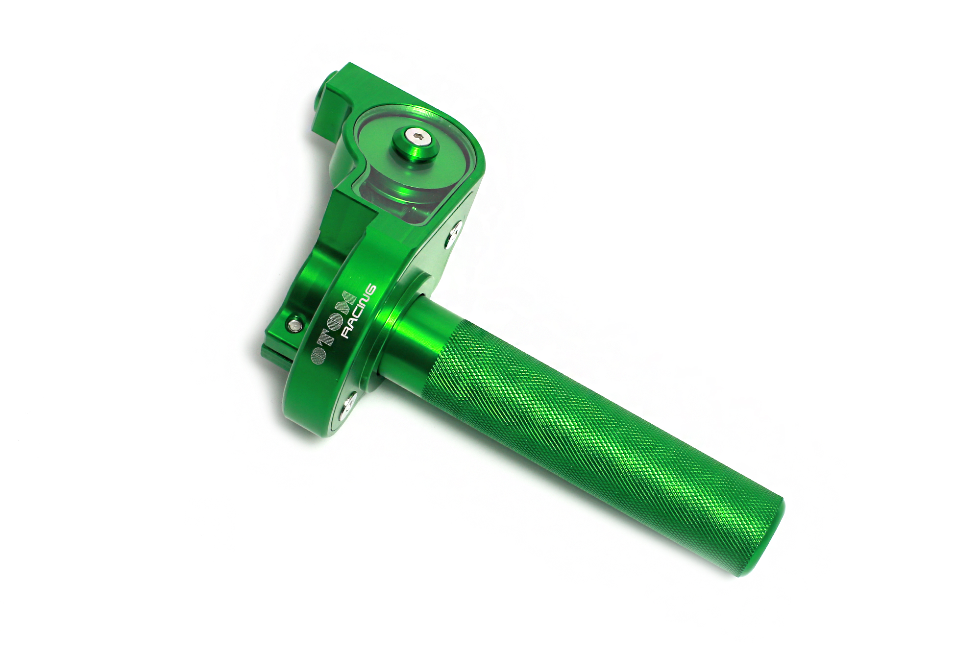 Ручка газа для эндуро мотоцикла и питбайка в сборе алюминиевая CNC зеленая OTOM