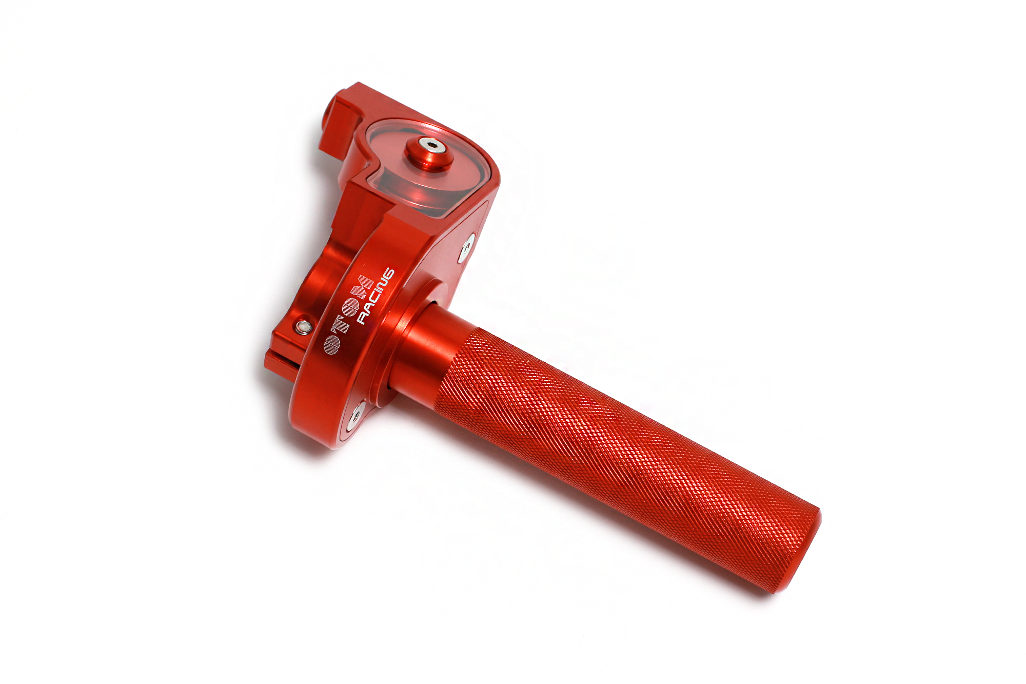 Ручка газа для эндуро мотоцикла и питбайка в сборе алюминиевая CNC оранжевая OTOM