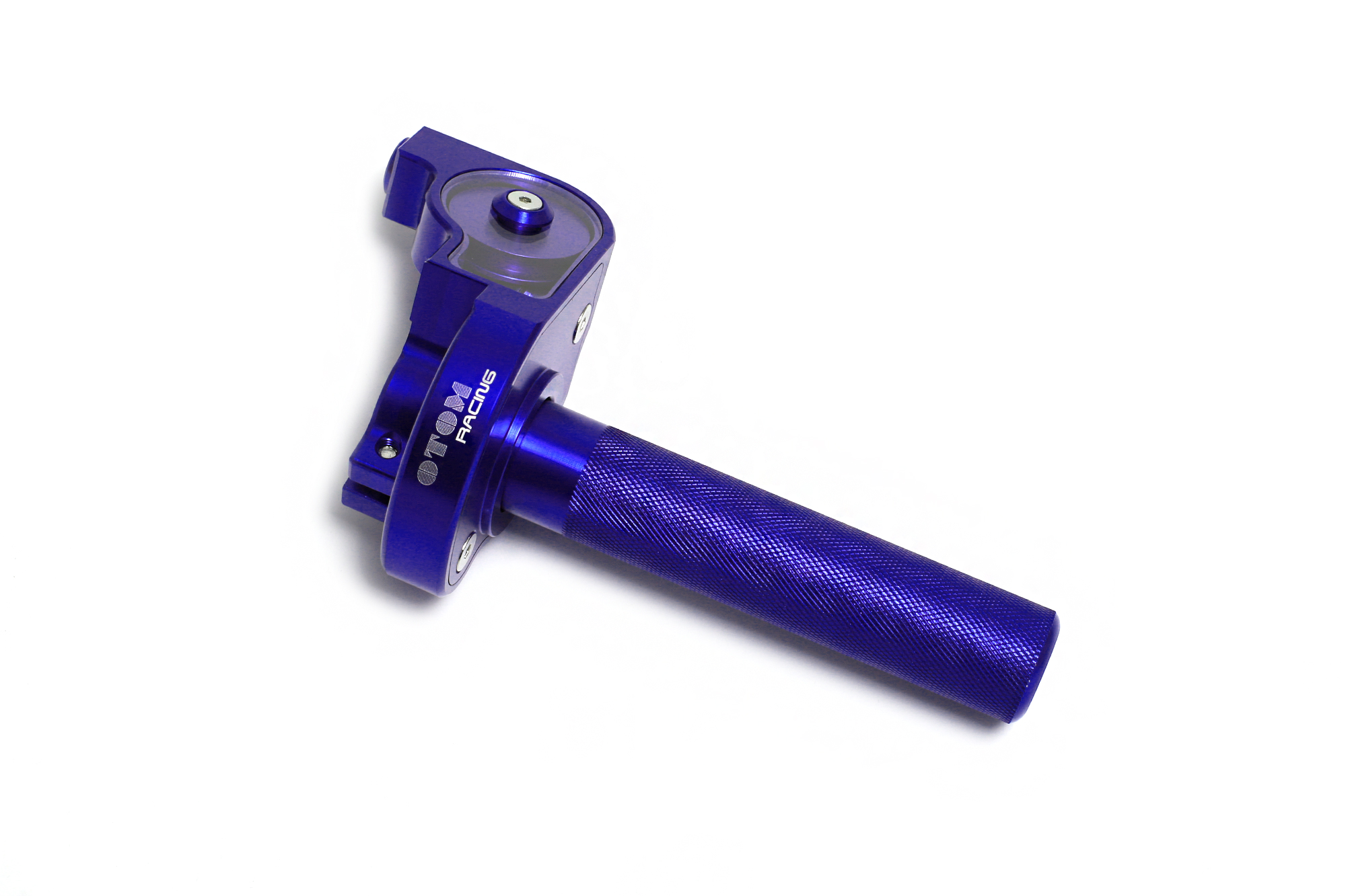 Ручка газа для эндуро мотоцикла и питбайка в сборе алюминиевая CNC синяя OTOM