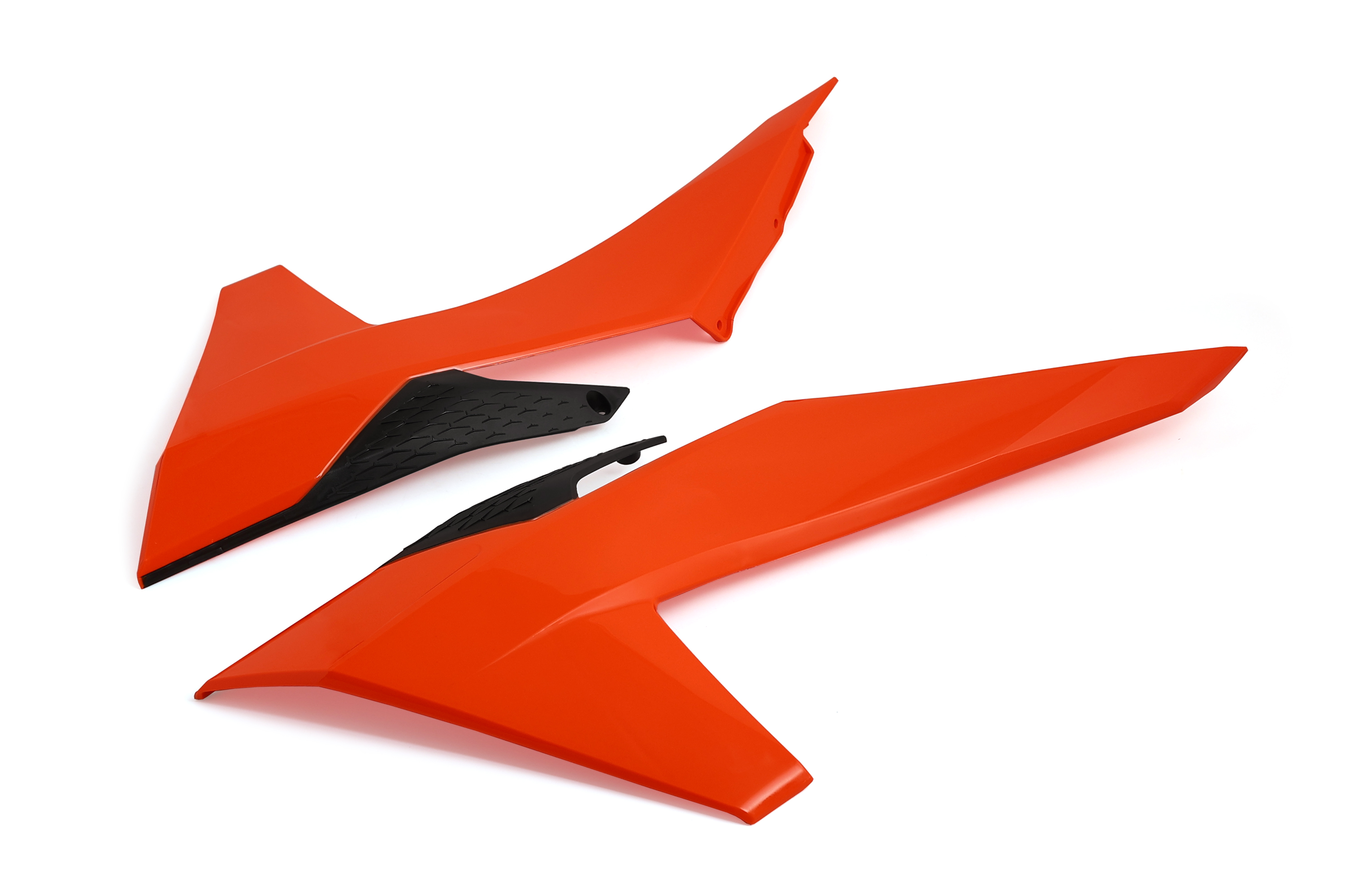 Боковые обтекатели передние (комплект) на эндуро КТМ 24г. (рама К10) оранжевые