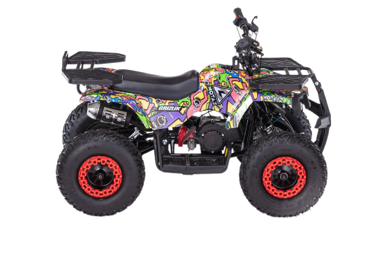 Детский бензиновый квадроцикл MOTAX GRIZLIK MINI PS BW с Механическим стартером