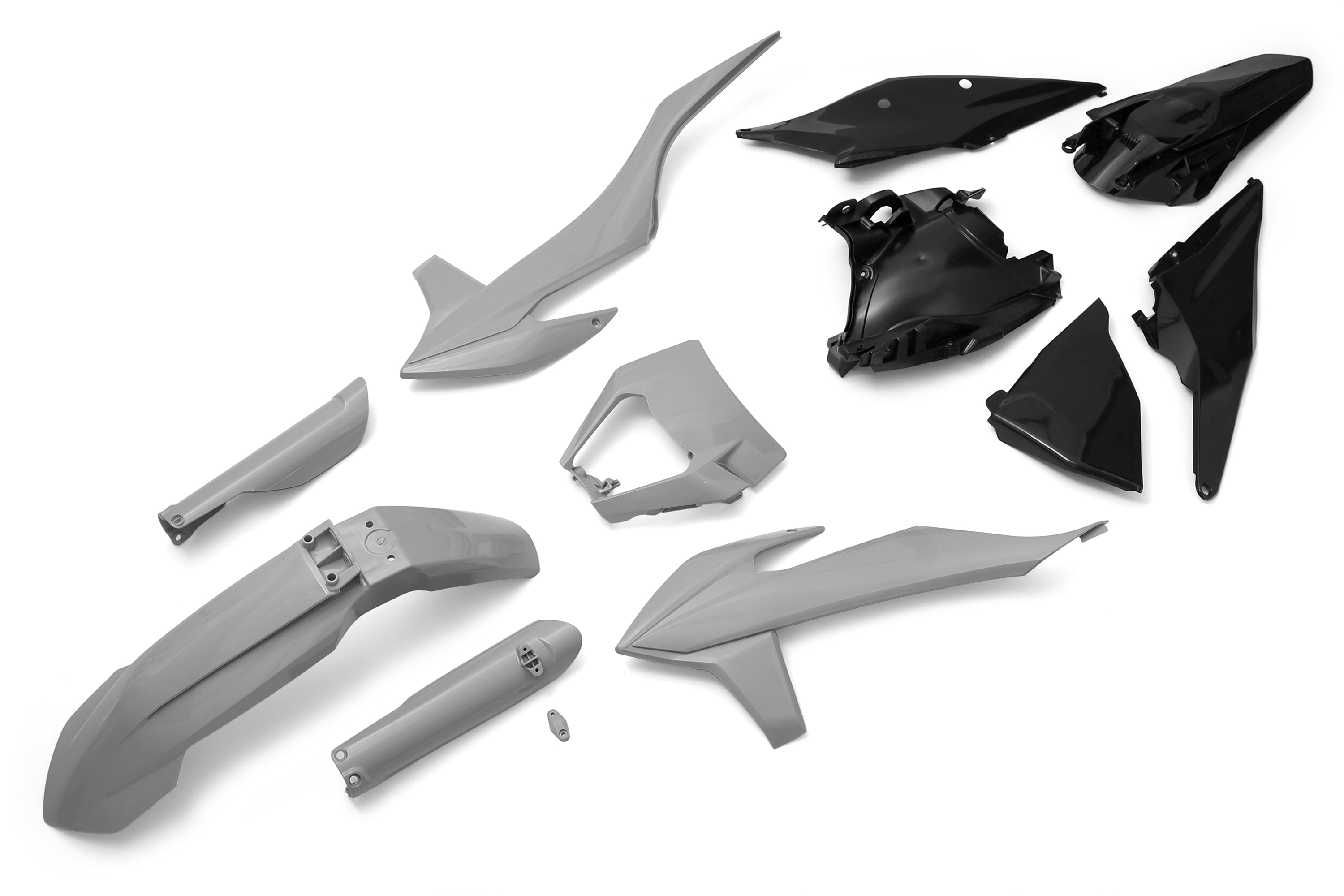 Комплект пластика полный для эндуро мотоцикла тип KTM 2019-2023 (Рама К8) Серо-Черный