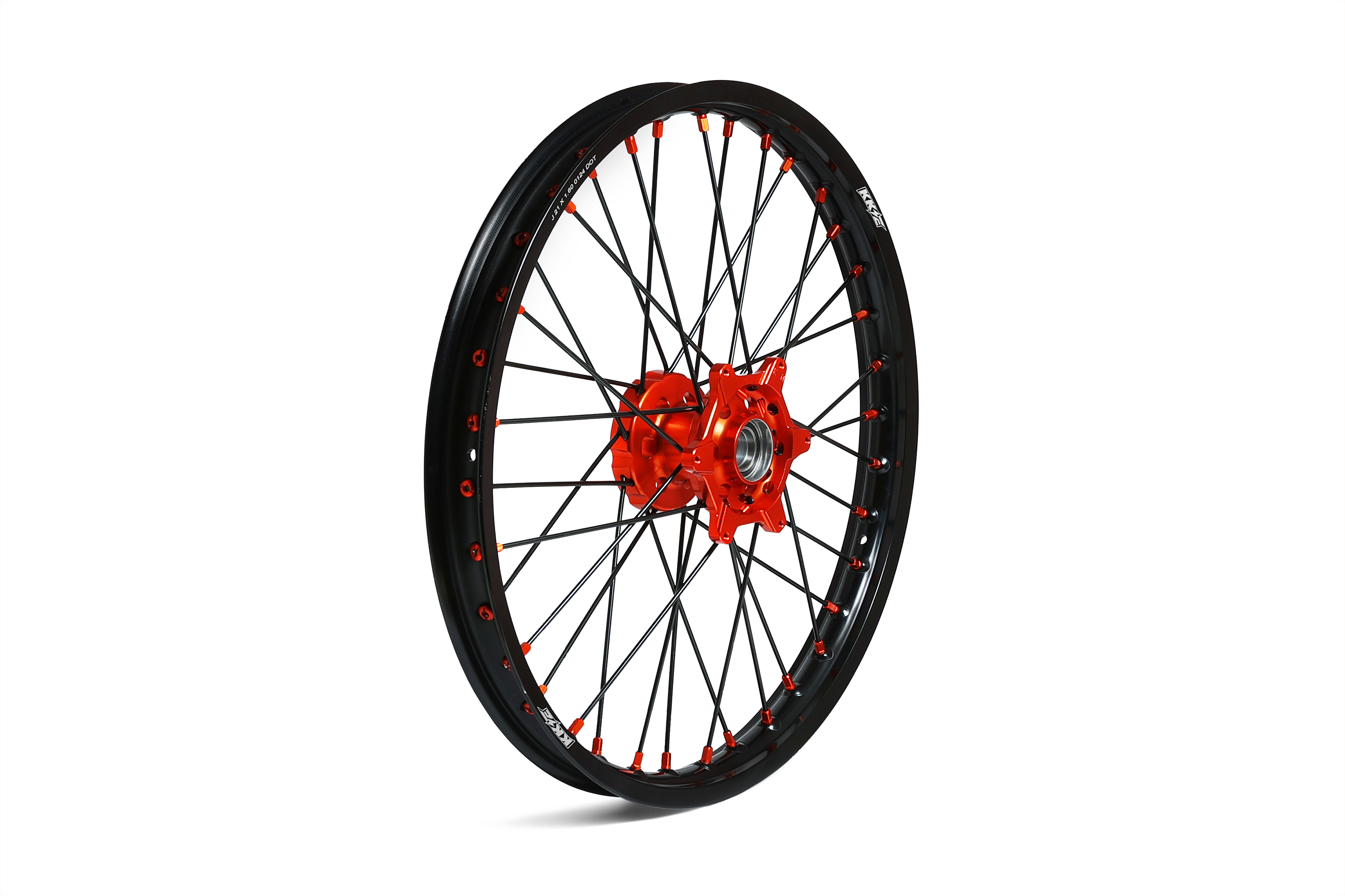 Диск колесный для эндуро мотоцикла 21R*1.6 передний алюминий KKE BRZ X5M - SX8/ KTM 2016-2025г (черный/оранжевый)