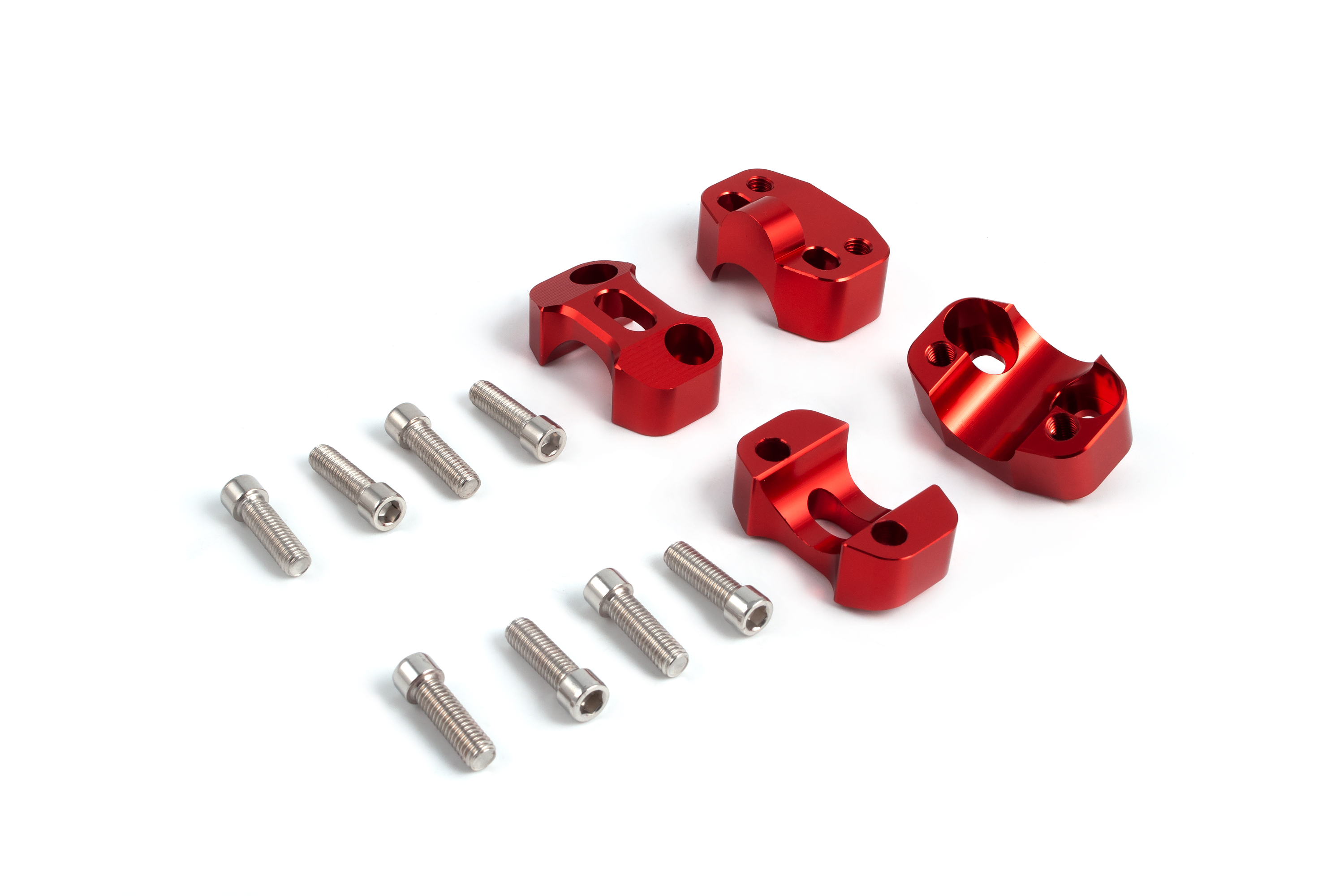 Переходники (адаптеры-проставки) руля для эндуро мотоцикла и питбайка (для руля 22-28 мм) красный