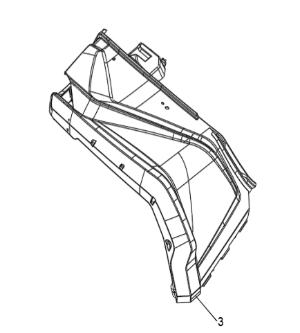 Переднее левое крыло для квадроцикла BRC 1000 / BRP 1000R Серый