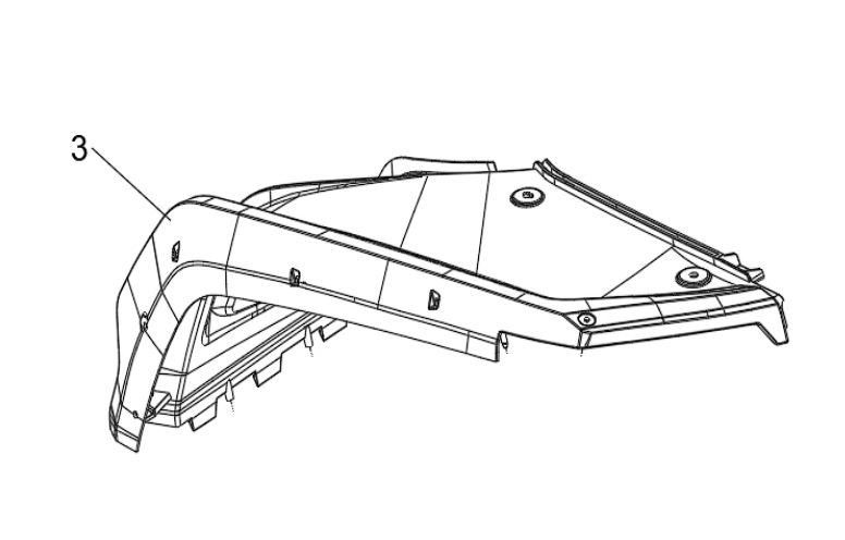 Заднее левое крыло для квадроцикла BRC 1000 / BRP 1000R Белое