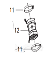Выпускной переход с хомутами вентиляции вариатора для квадроцикла BRC 1000 / / QJMotor SFA 600 / SFA 1000