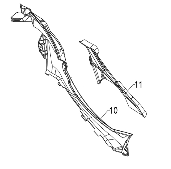Центральный правый пластиковый обтекатель для квадроцикла BRC 1000 / BRP 1000R Желтое