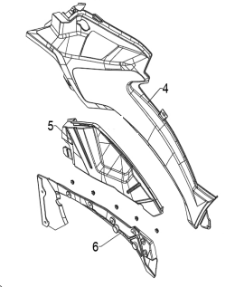 Центральный левый пластиковый обтекатель для квадроцикла BRC 1000 / BRP 1000R Белое