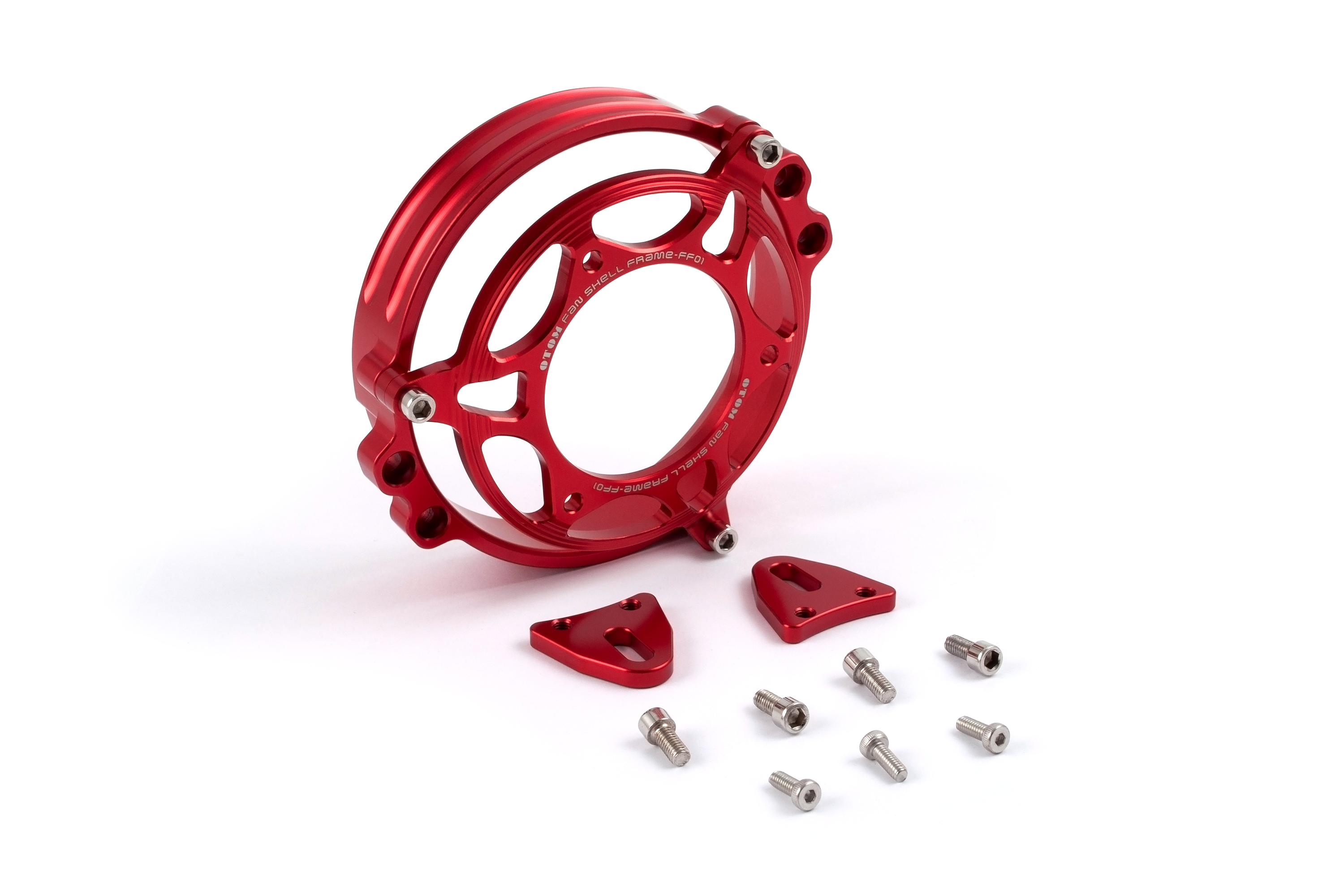 Защита вентилятора радиатора OTOM алюминиевая красная