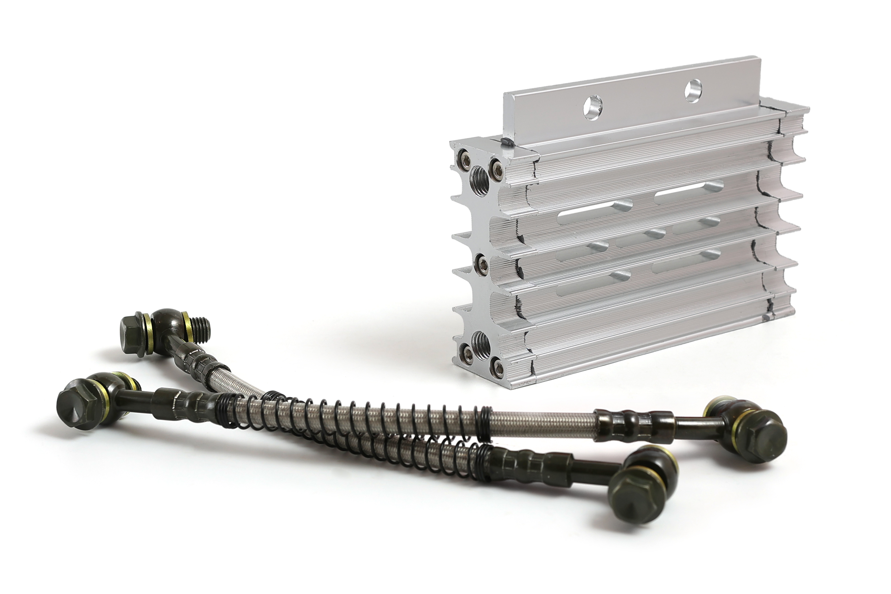 Радиатор масляного охлаждения на питбайк CNC серебристый