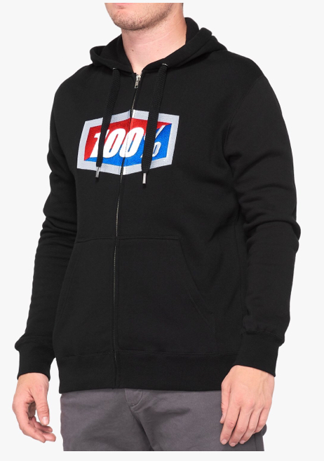 Толстовка 100% Official Zip Hooded Sweatshirt Взрослый, M, черный, 2019 (36005-001-11)