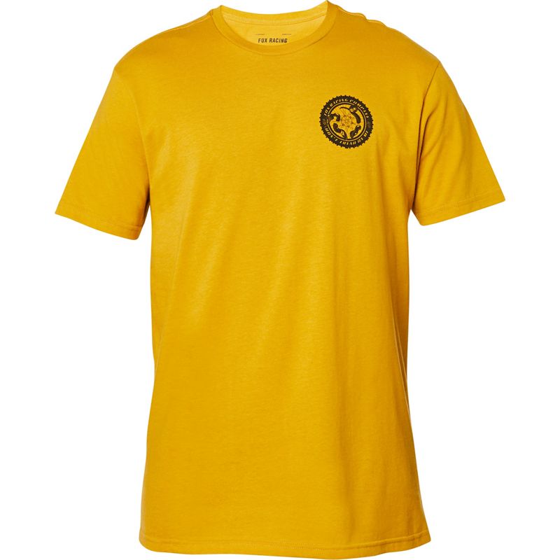 Футболка Fox Tread On SS Premium Tee Взрослый, S, желтый, 2020 (26014-440-S)