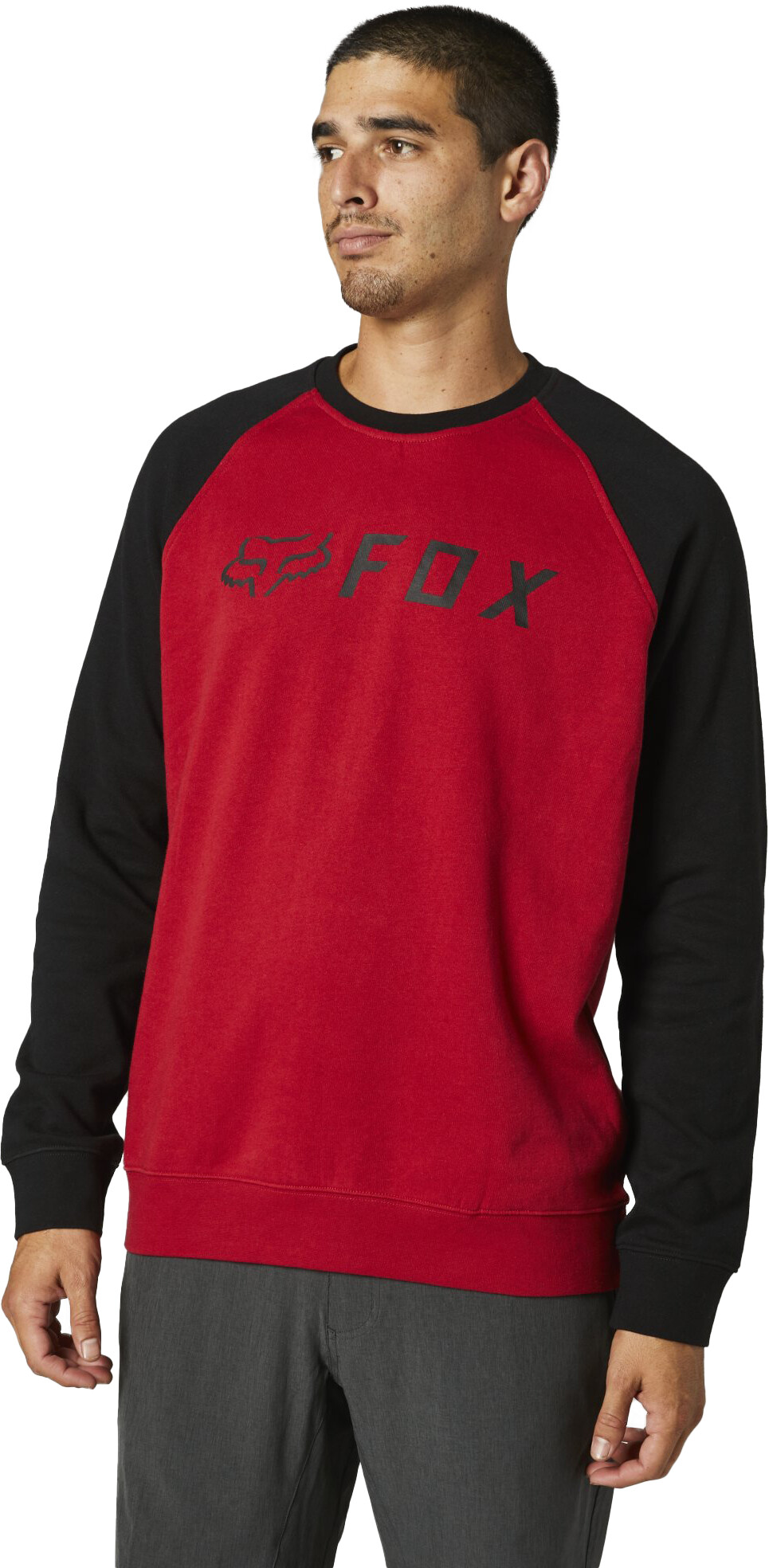 Толстовка Fox Apex Crew Fleece Black/Red, L, 2021 (26436-017-L)