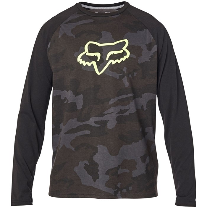 Футболка Fox Tournament LS Tech Tee Black Camo, M, 2020 (24764-247-M)
