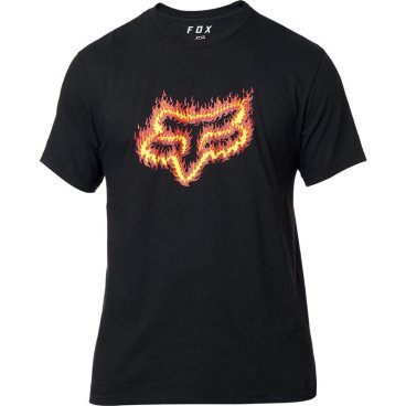 Футболка Fox Flame Head SS Tee Black, L, 2020 (23713-001-L)