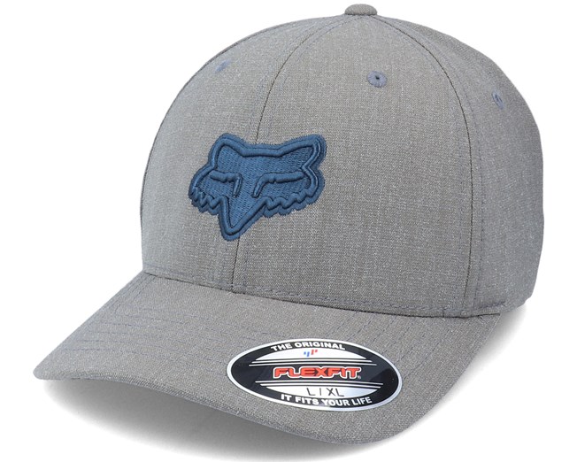Бейсболка Fox Transposition Flexfit Hat серая / синяя, L/XL, 2021 (23688-036-L/XL)