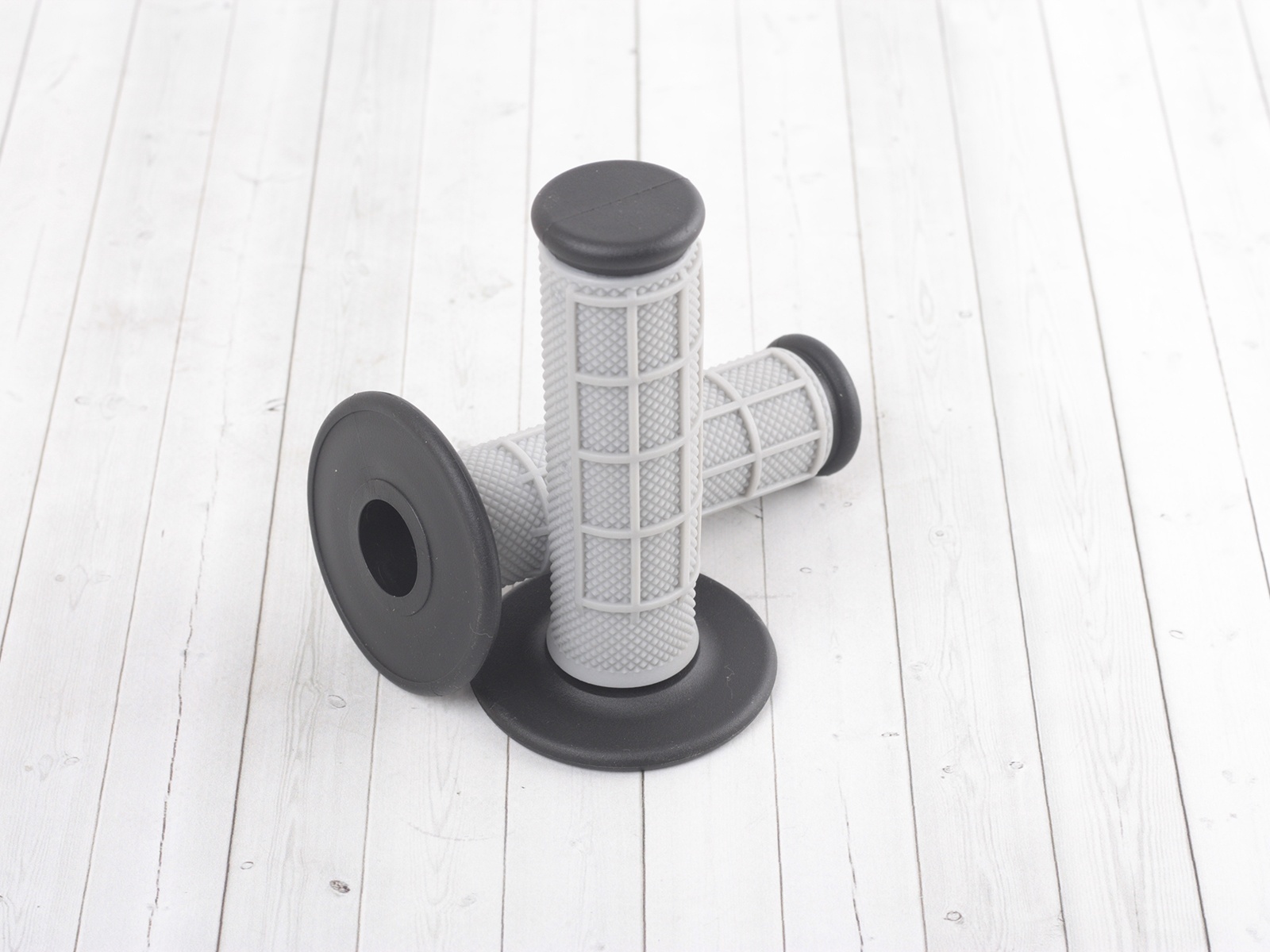 Грипсы SM-PARTS MX двухкомпонентные черные/серые