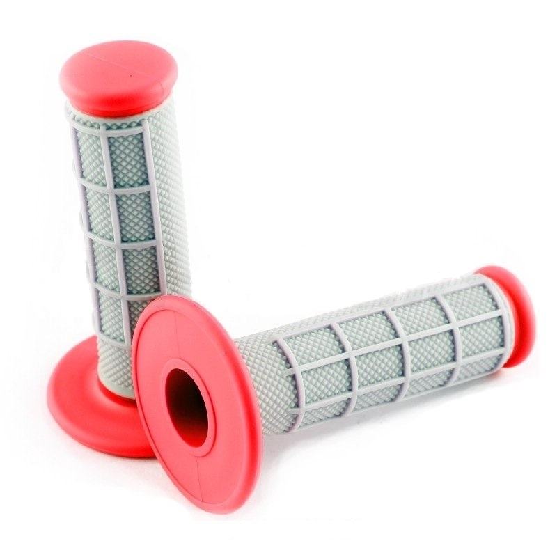 Грипсы SM-PARTS MX двухкомпонентные красные/серые