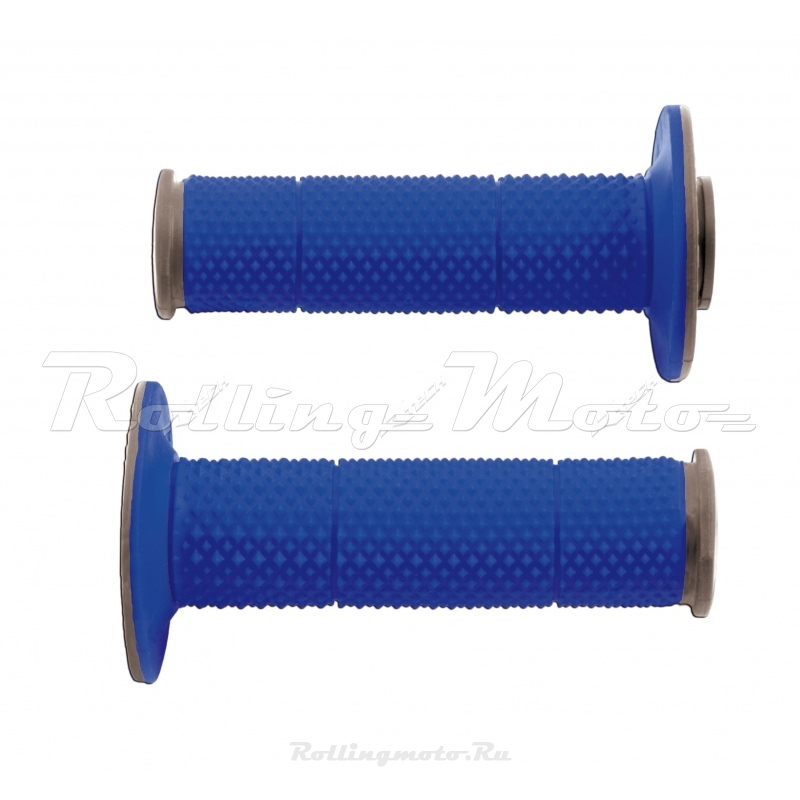 Грипсы R-Tech двухкомпонентные FULL DIAMOND (мягкие) синие/серые