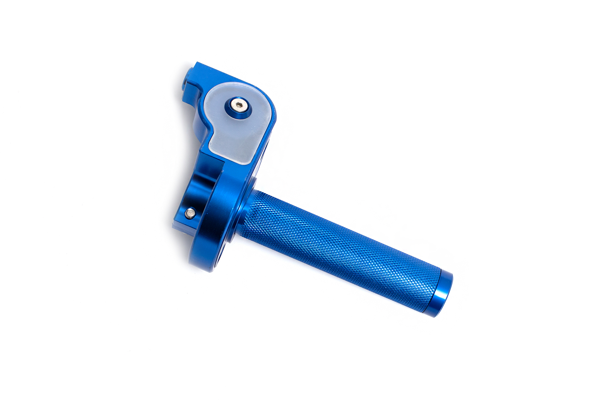 Ручка газа для эндуро мотоцикла и питбайка в сборе алюминиевая CNC синяя