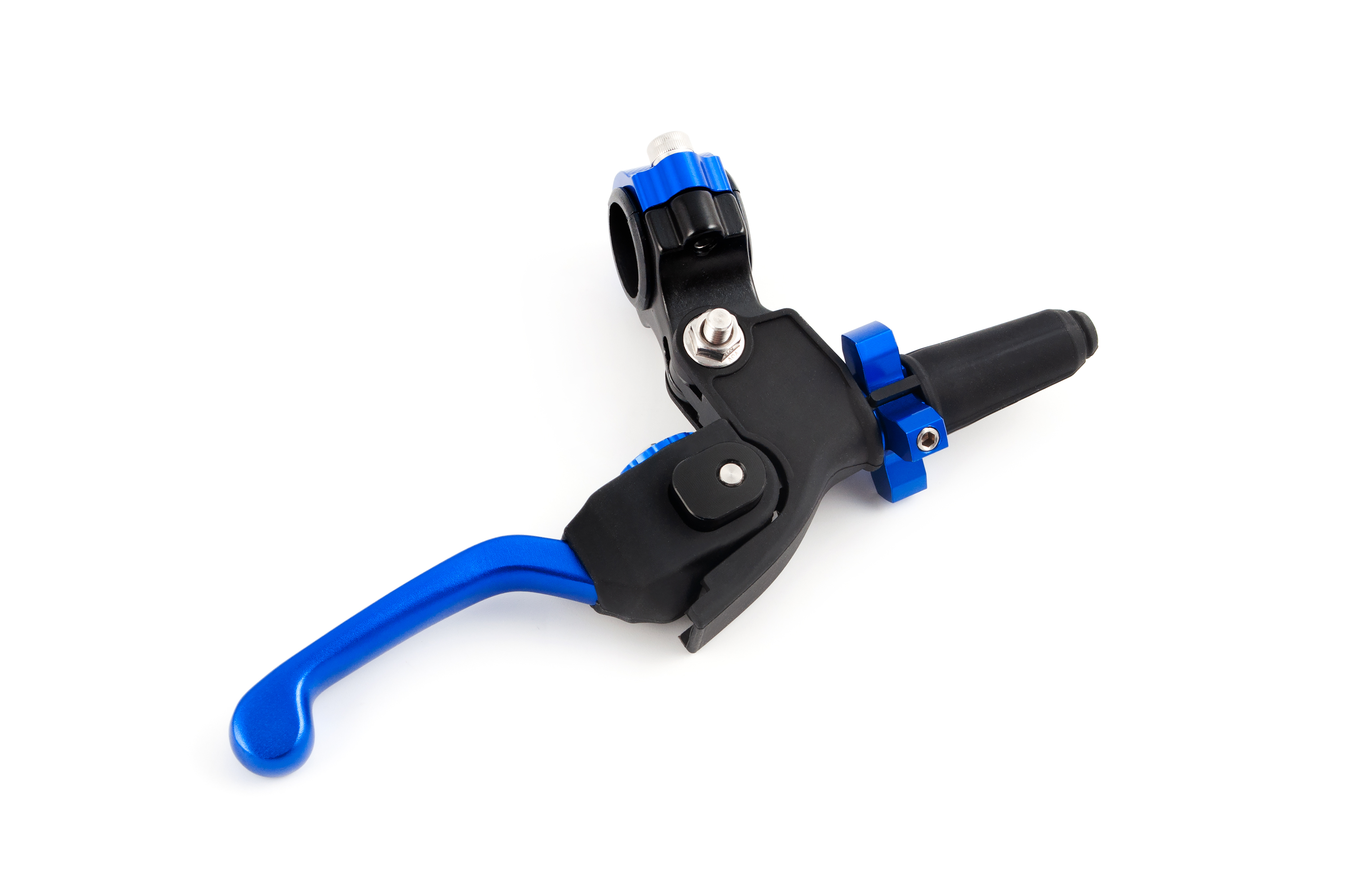 Рычаг сцепления в сборе с кронштейном регулируемый, складной 360град. IGP синий