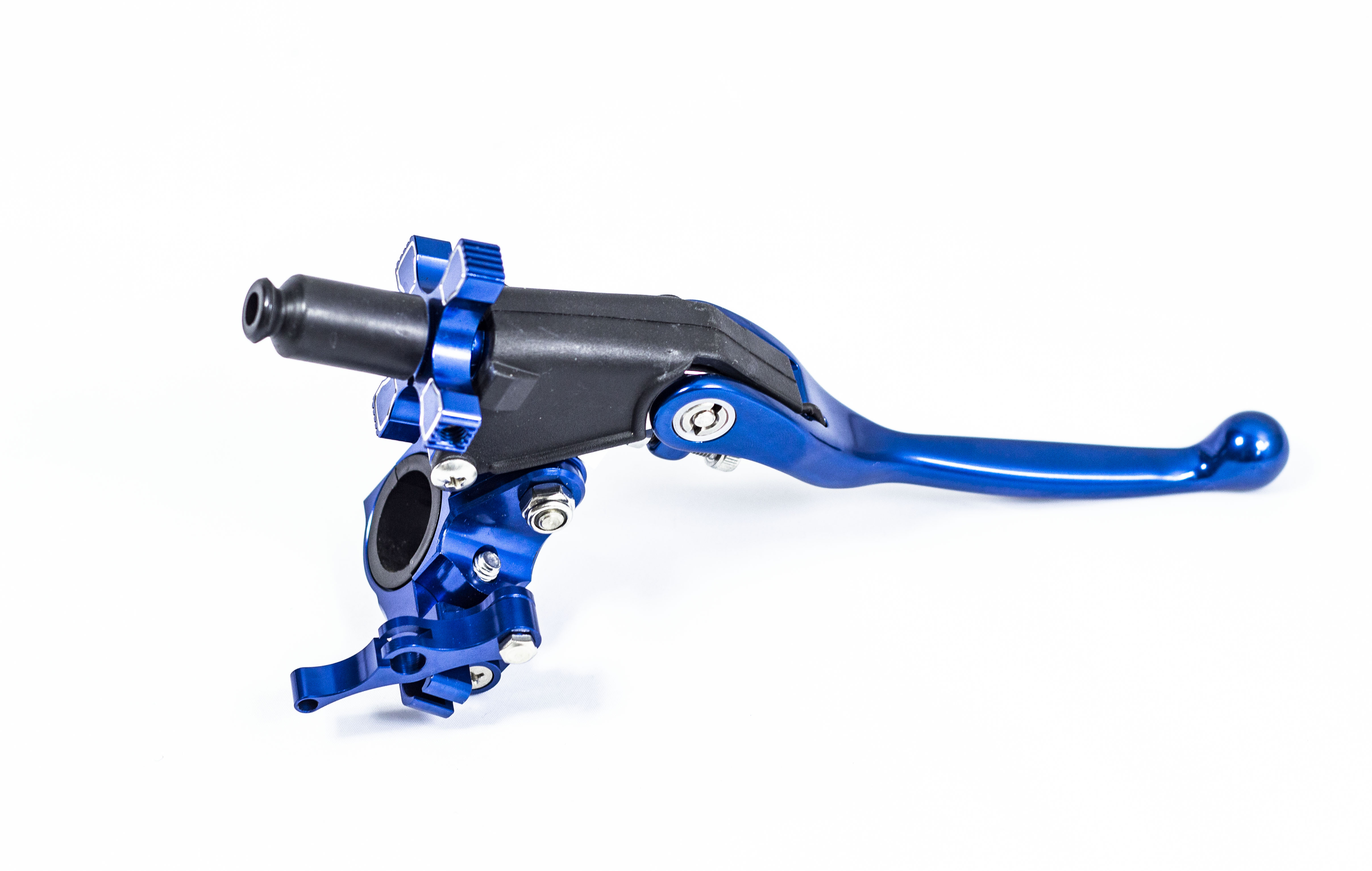 Рычаг сцепления CNC с кронштейном складной регулируемый  SM-PARTS синий