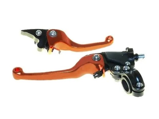 Рычаг сцепления+тормоза с кронштейном #1 CNC оранжевый