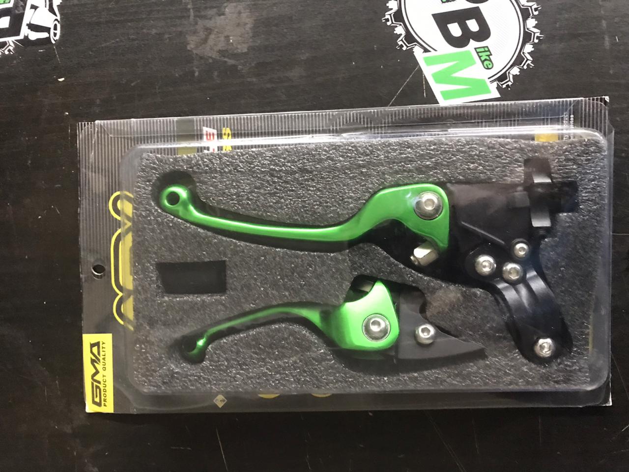 Рычаг сцепления+тормоза с кронштейном #1 CNC зеленый