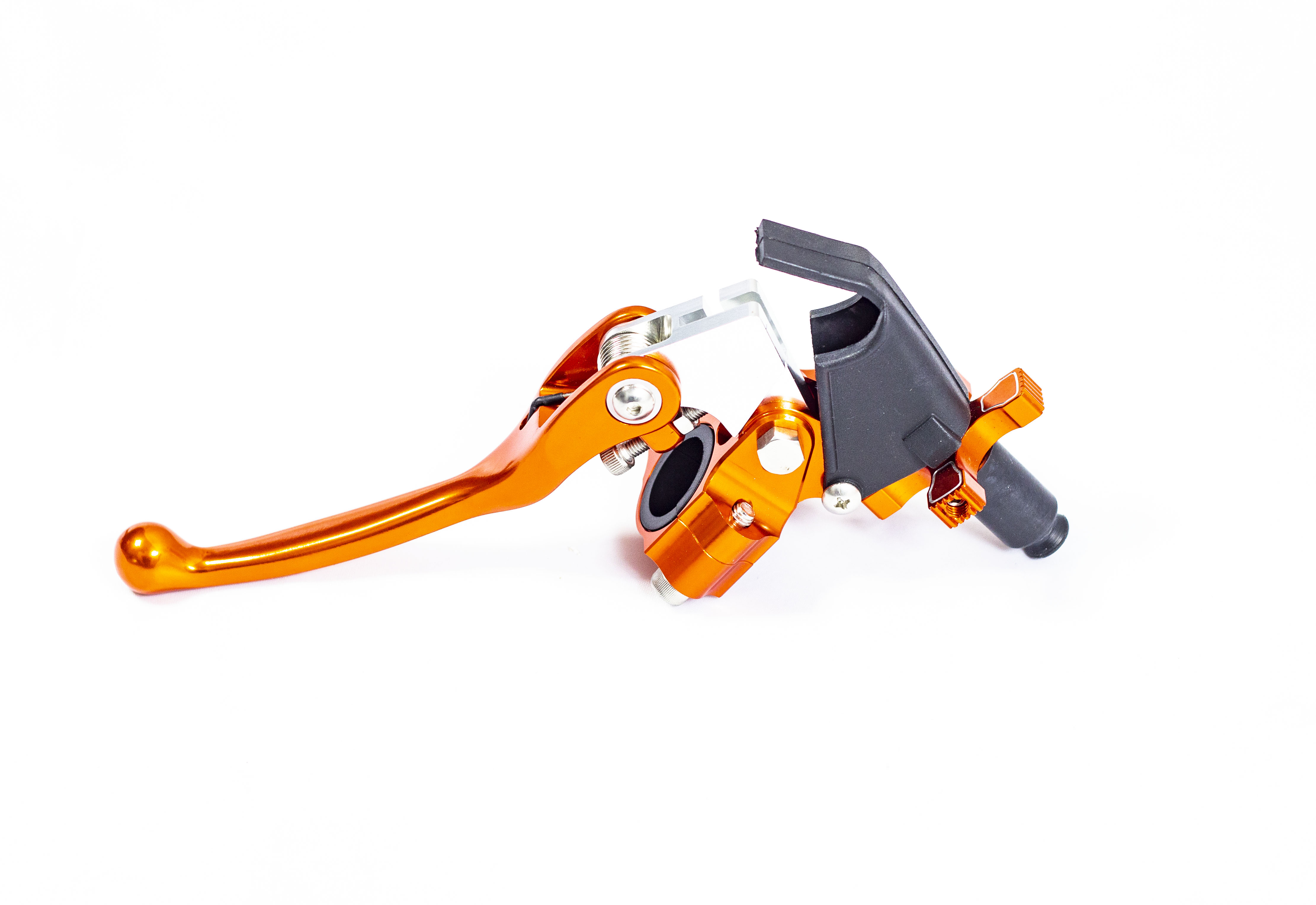 Рычаг сцепления CNC с кронштейном складной регулируемый SM-PARTS оранжевый