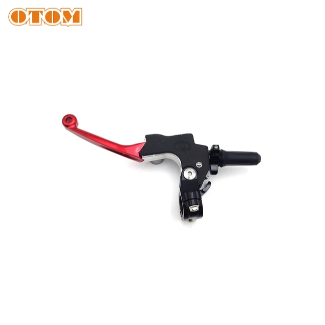 Рычаг сцепления складной CNC OTOM красный (с подсосом)