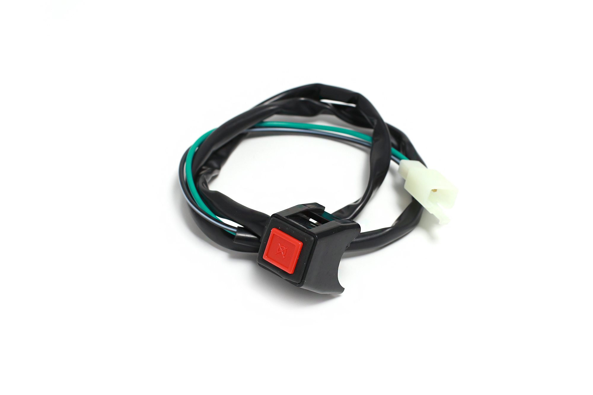 Кнопка стоп двигателя с креплением на руль квадратная (красная)