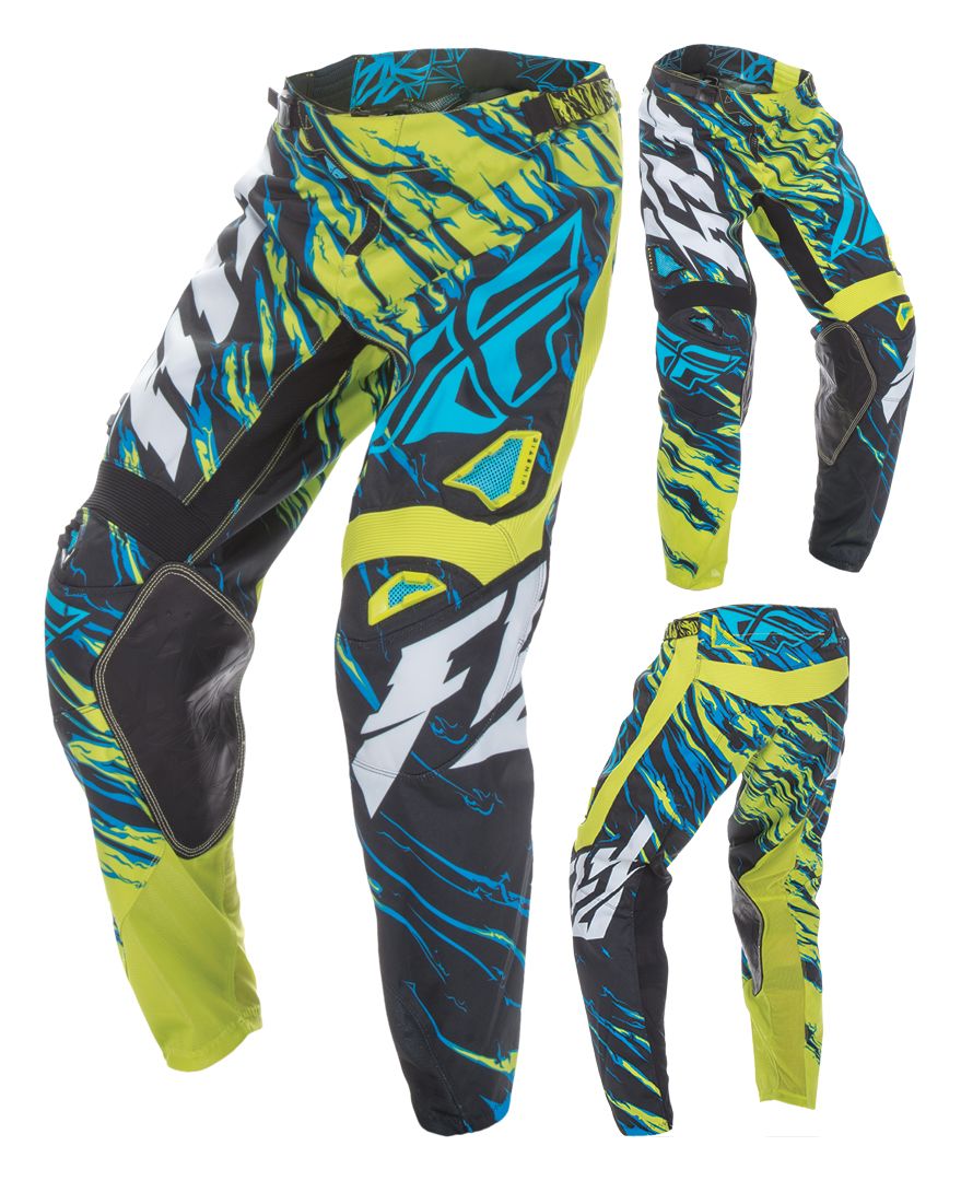 Брюки для мотокросса FLY RACING KINETIC RELAPSE желтые/синие (2017) 36